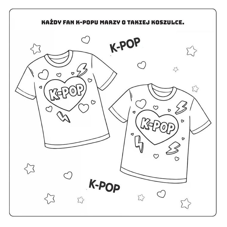 Gwiazdy k-pop. Idealny duet. Kolorowanka
