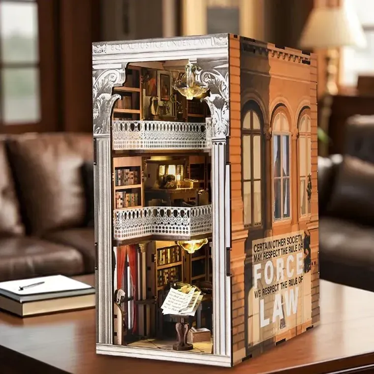 Habarri, Book Nook, Miniaturowy domek, Biblioteka Prawa, puzzle 3D, 550 elementó