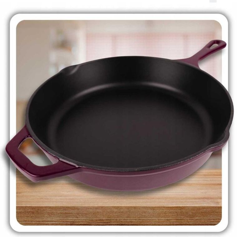 Hage, emaliowana patelnia żeliwna, fioletowa, 26 cm