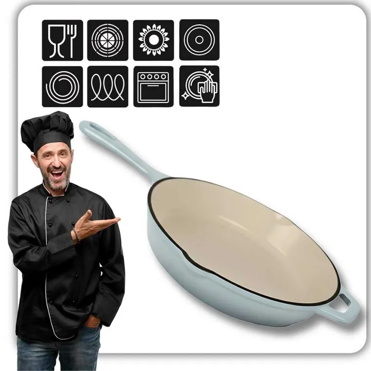 Hage, emaliowana patelnia, żeliwna, sea salt, 26 cm