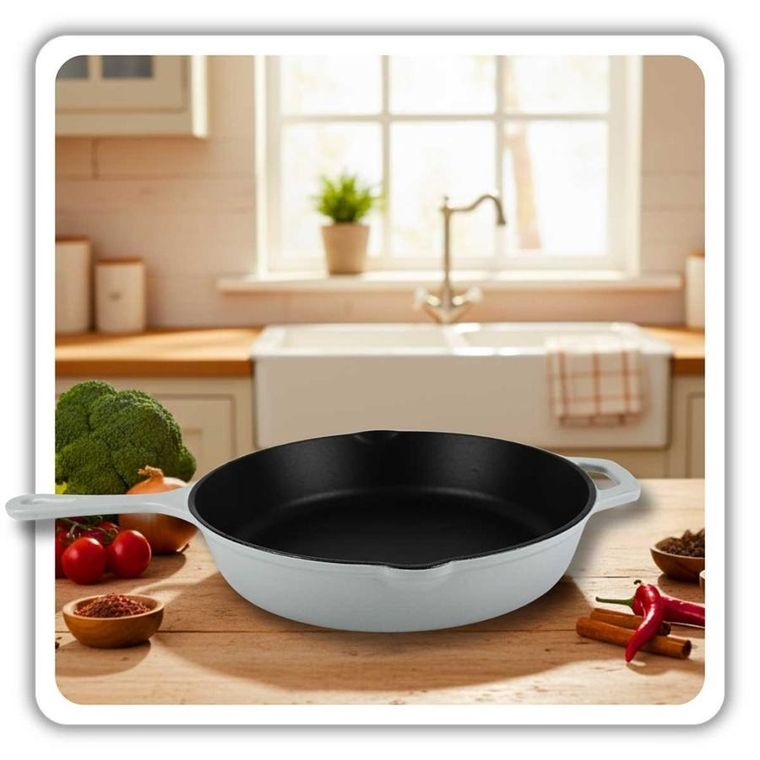 Hage, emaliowana patelnia, żeliwna, szara, 26 cm