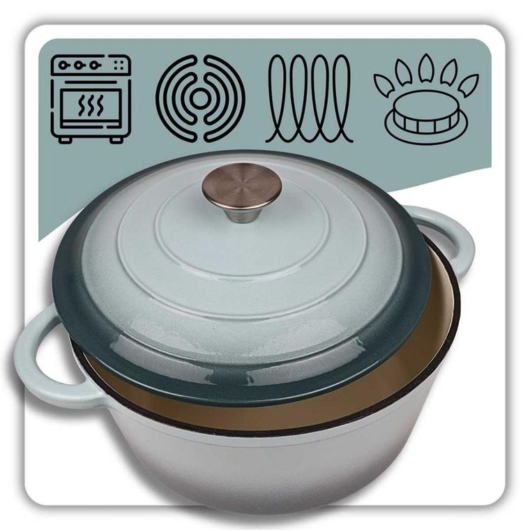 Hage, emaliowany garnek, żeliwny, sea salt, 22 cm, 3l