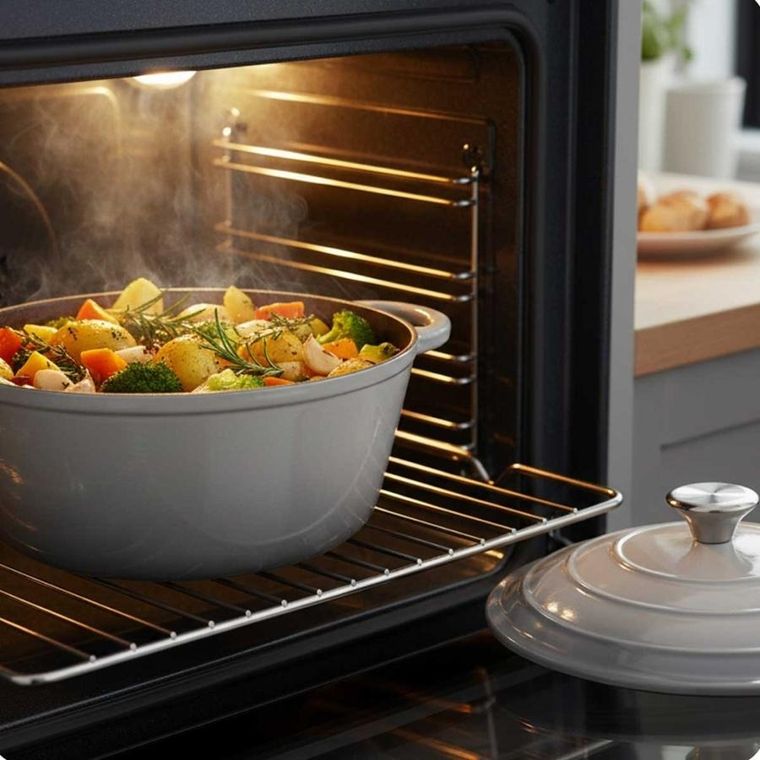 Hage, emaliowany garnek, żeliwny, szary, 22 cm, 3l