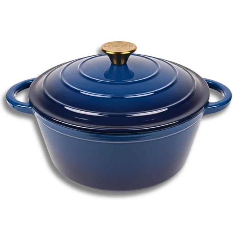 Hage, garnek żeliwny, emaliowany, niebieski, 22 cm, 3l