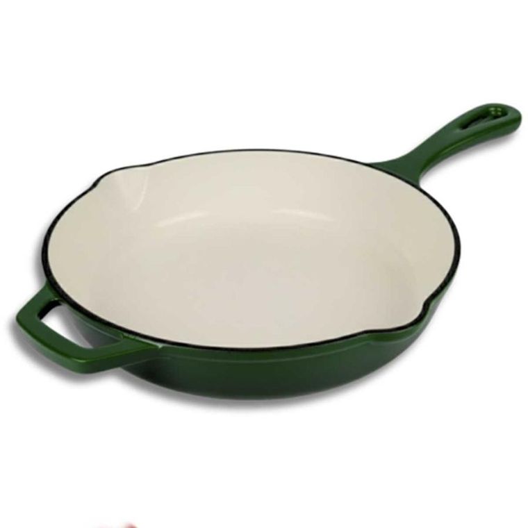 Hage, patelnia żeliwna, emaliowana, zielona, 26 cm
