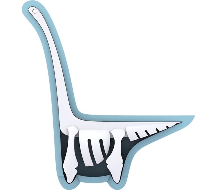 HalfToys, magnetyczna figurka do składania z makietą, Dinozaur Diplodok, 5 elementów