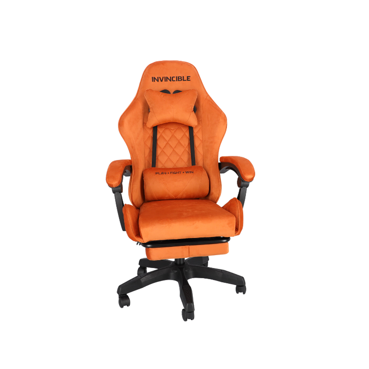 HaloFuture, fotel gamingowy, z podnóżkiem, brązowy