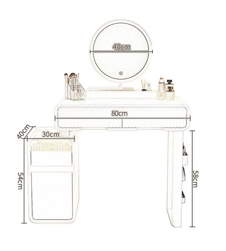 HaloFuture, toaletka kosmetyczna, szara