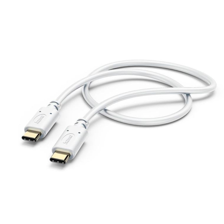 Hama, kabel ładujący/data USB, typ-c/typ-c, 1.5m, biały