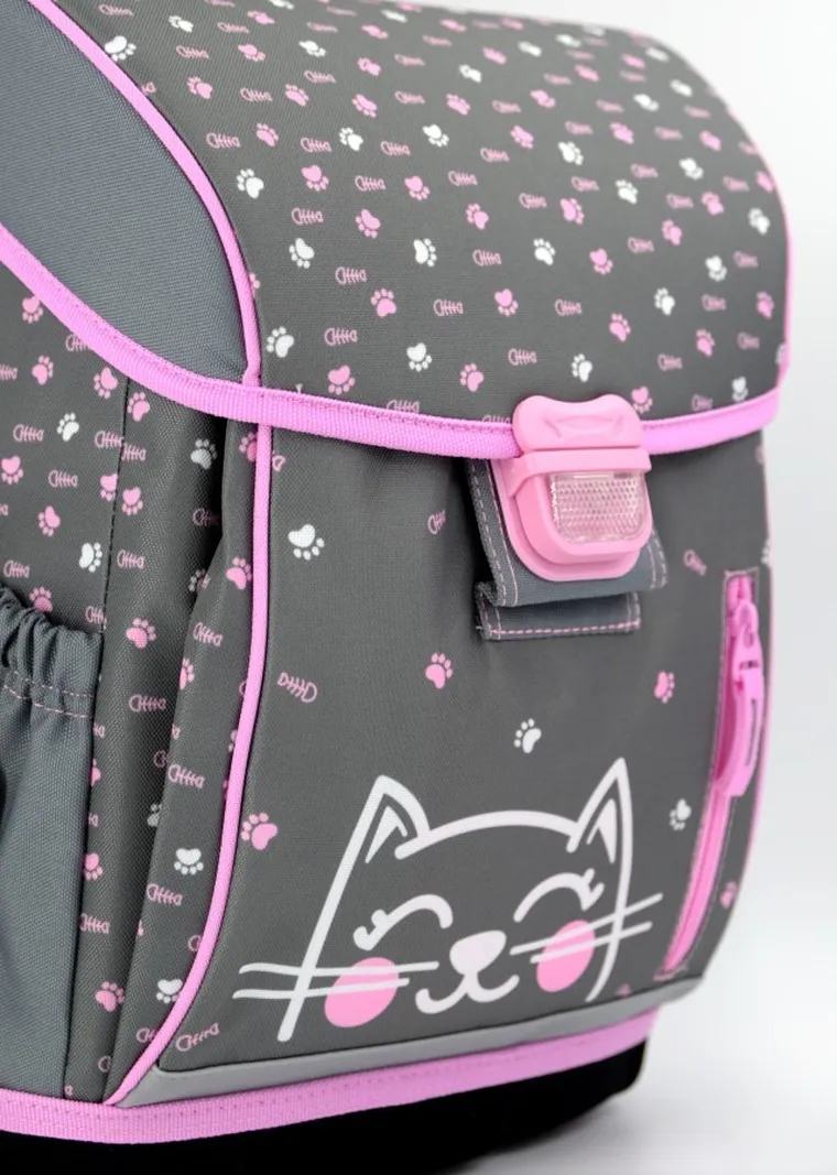 Hama, Kot, tornister szkolny, szary