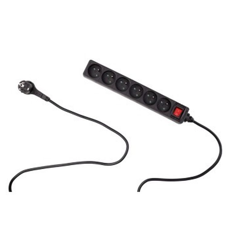 Hama, listwa zasilająca, standard, 6gn, 3m, czarna