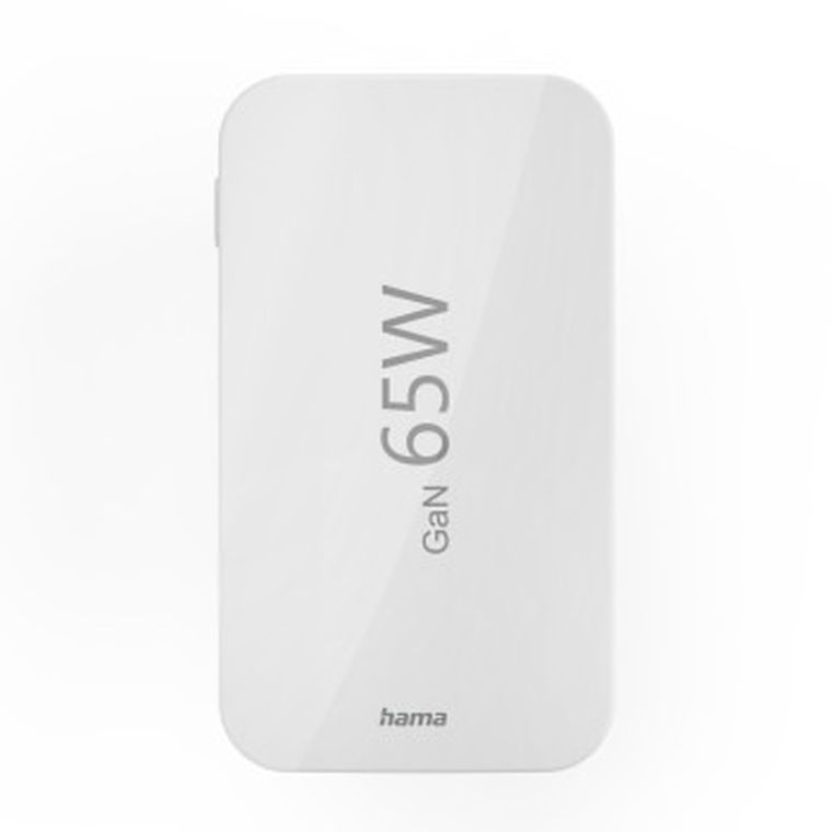 Hama, Płaska Mini PD, ładowarka sieciowa, 2xUSB‑C, USB‑A, 65W, biała