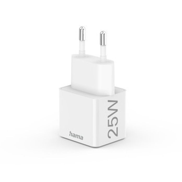 Hama, Power Delivery, Qualcomm Quick Charge, ładowarka sieciowa mini, USB-C, 25W, biała