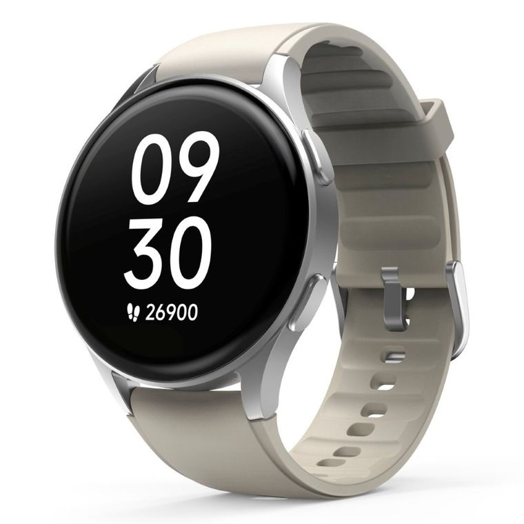 Hama, Smartwatch 8900, GPS, Amoled 1.3, szara koperta, srebrna ramka, pasek silikonowy