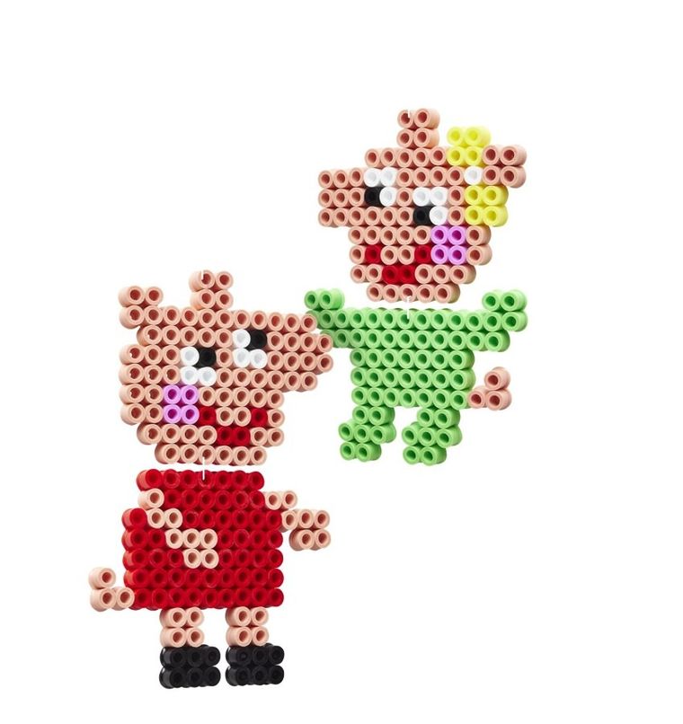 Hama, Świnka Peppa, maxi koraliki do prasowania z podstawką, 900 szt.