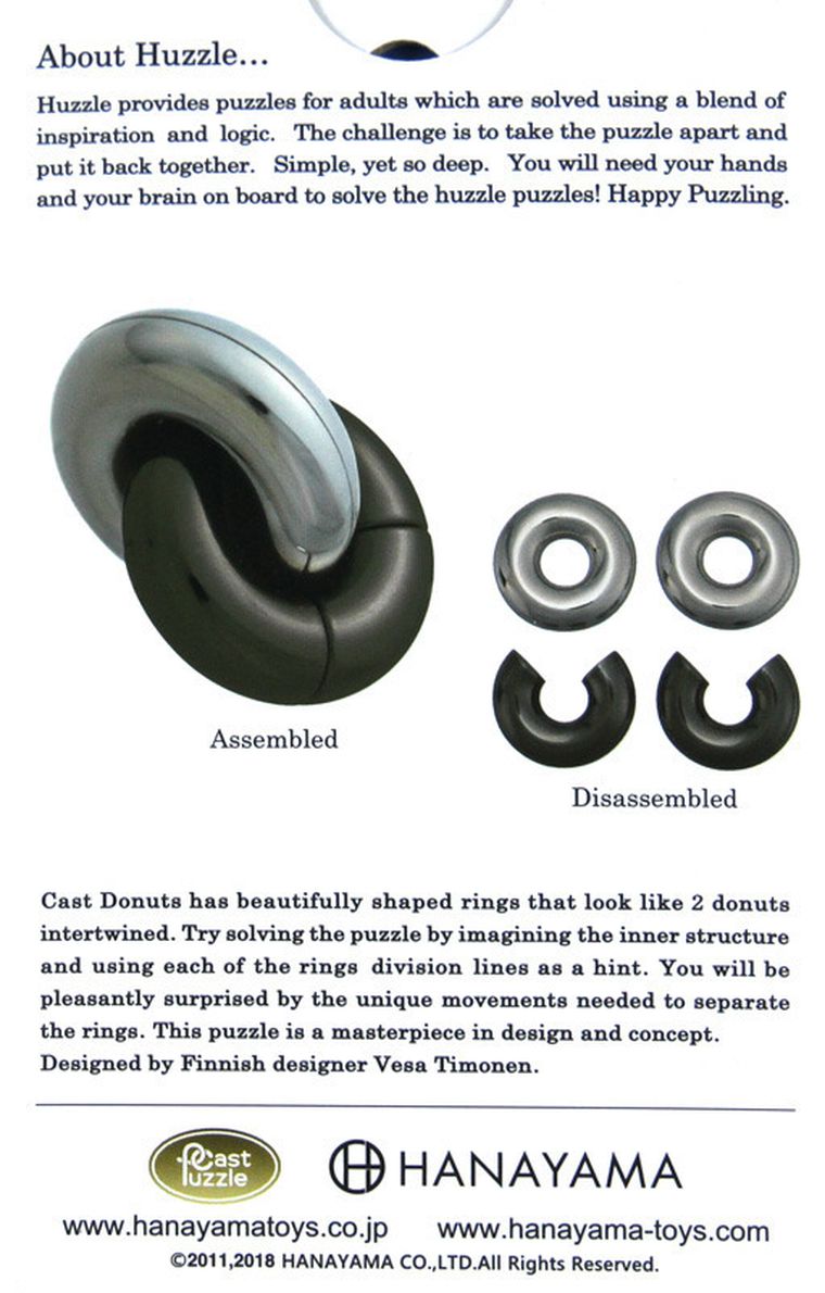 Hanayama, Huzzle Cast Donuts, łamigłówka, poziom 4/6