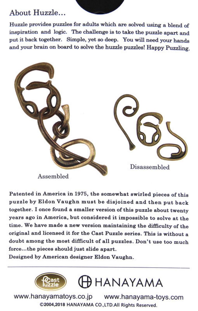 Hanayama, Huzzle Cast Enigma, łamigłówka, poziom 6/6