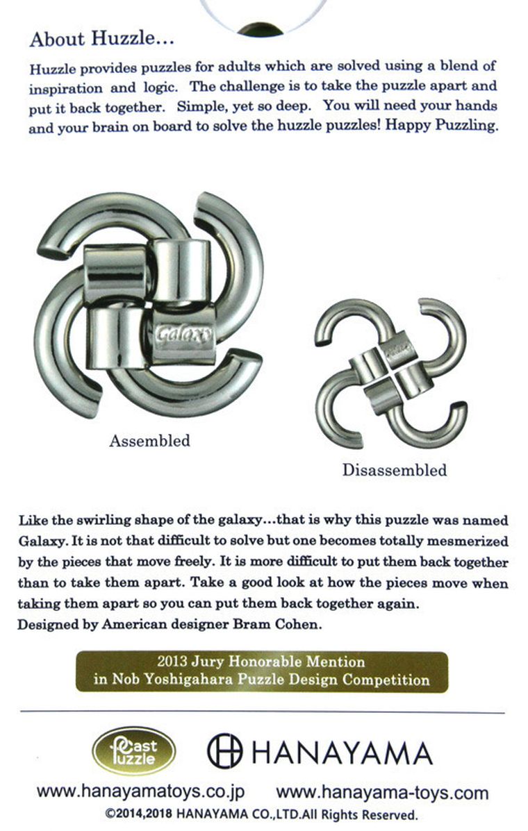 Hanayama, Huzzle Cast Galaxy, łamigłówka, poziom 3/6