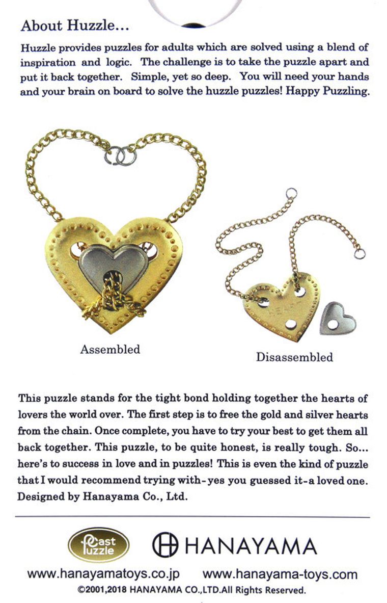 Hanayama, Huzzle Cast Heart, łamigłówka, poziom 4/6