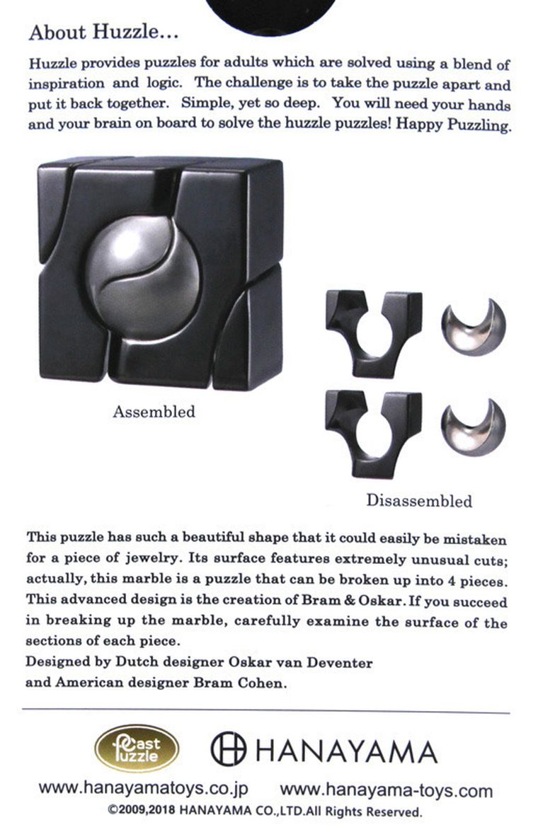 Hanayama, Huzzle Cast Marble, łamigłówka, poziom 5/6