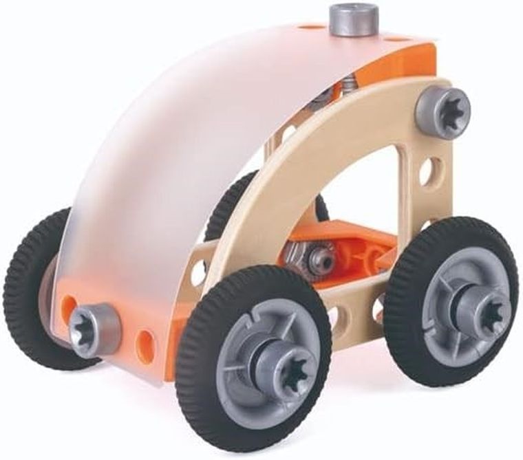 Hape, zestaw samochodowy, klocki konstrukcyjne, 37 elementy