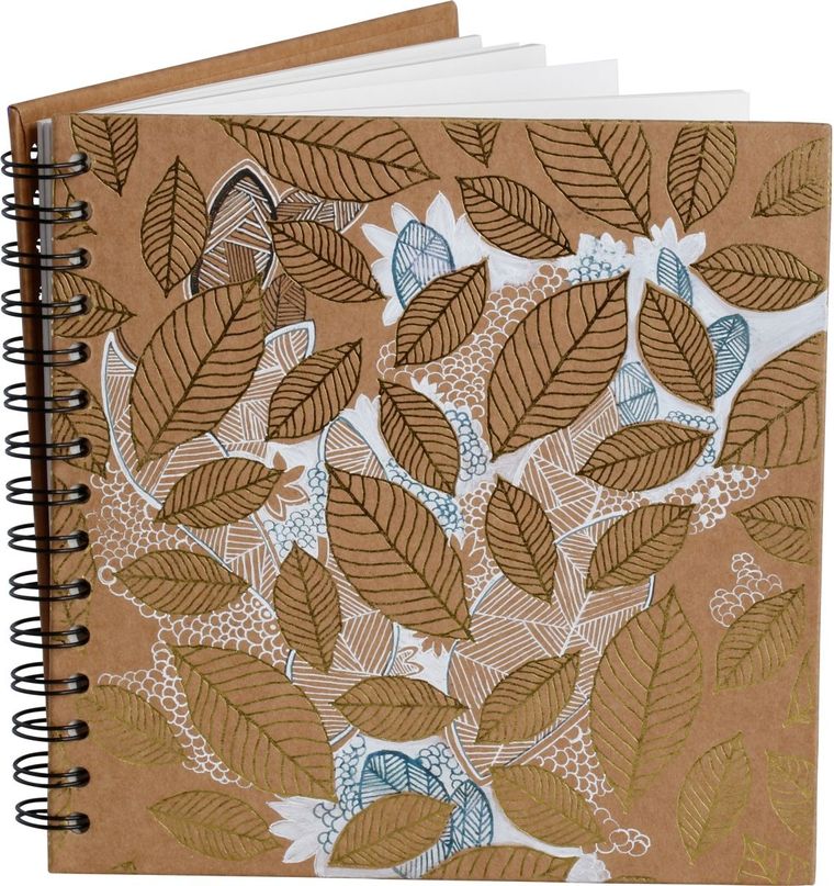 Happy Color, album na spirali, Złote Liście, 20-20 cm, 180g, 30 arkuszy