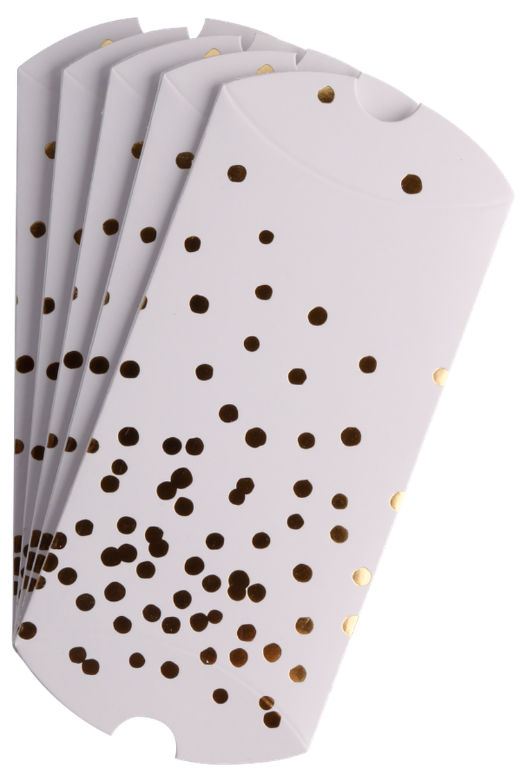 Happy Color, Golden Dots, pudełka na prezenty, 15-8 cm, 5 szt.