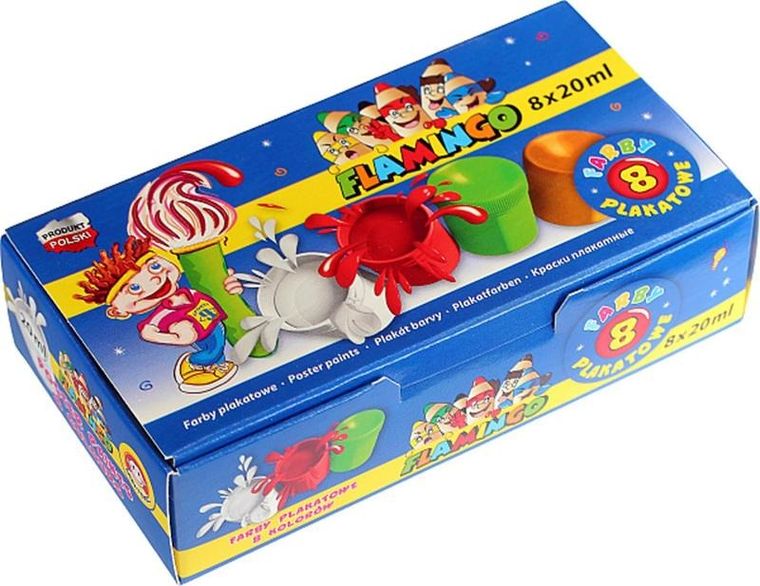 Hasta, Flamingo, farby plakatowe, 8 kolorów, 20 ml