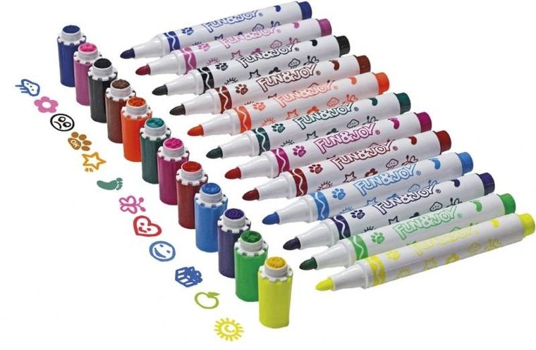 Hasta, Fun&Joy, flamastry z pieczątkami, 12 kolorów