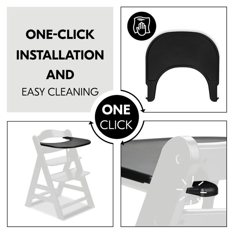 Hauck, Alpha, Click Tray, tacka, Black