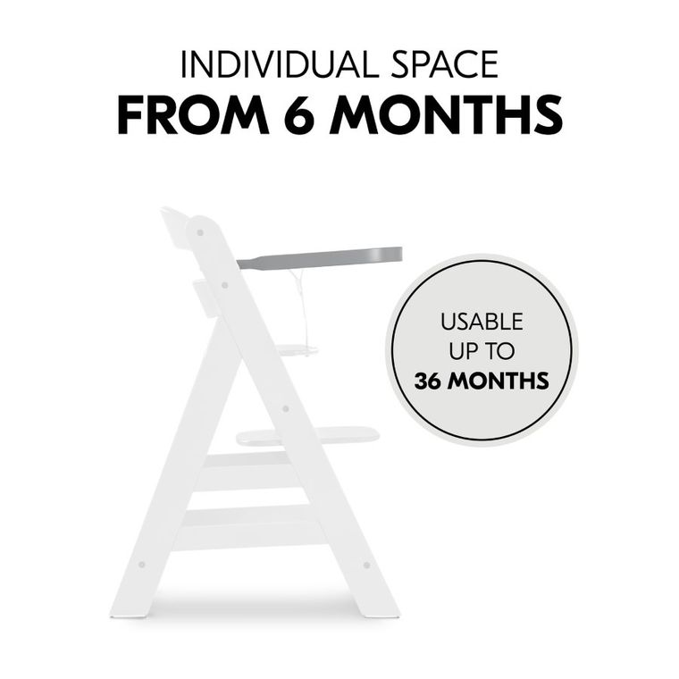 Hauck, Alpha, drewniana tacka, grey