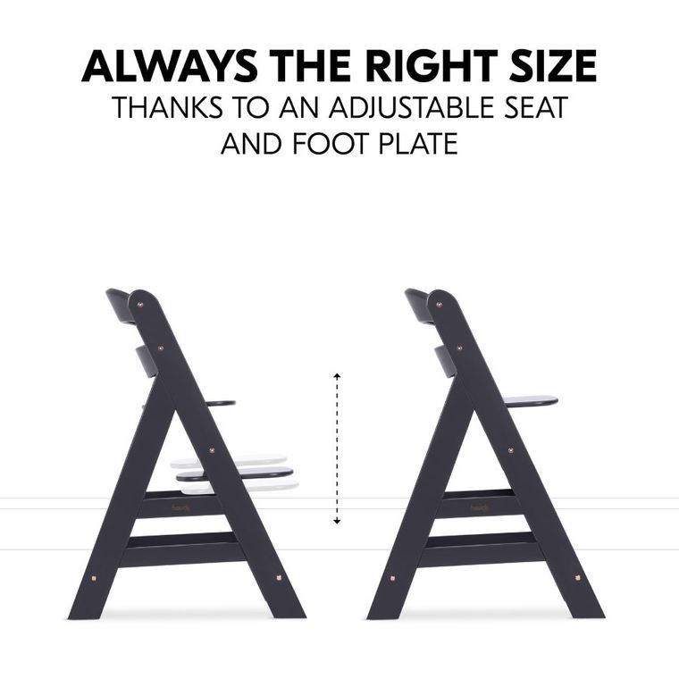 Hauck, Alpha+, zestaw: krzesełko z leżaczkiem, Dark Grey