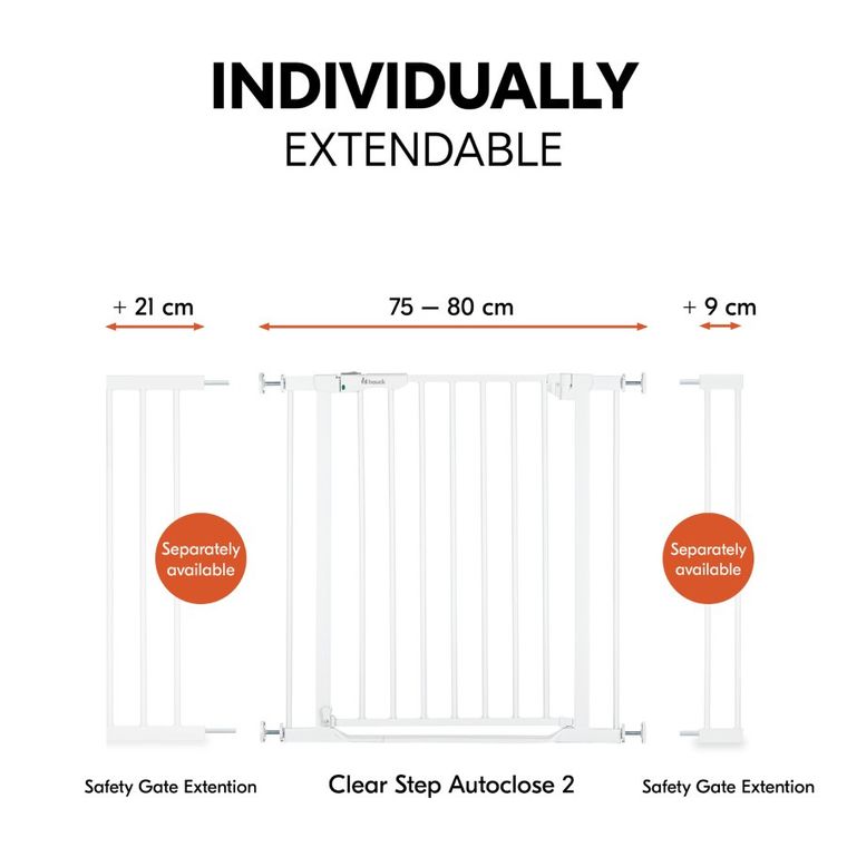 Hauck, Clear Step Autoclose 2, bramka zabezpieczająca, white