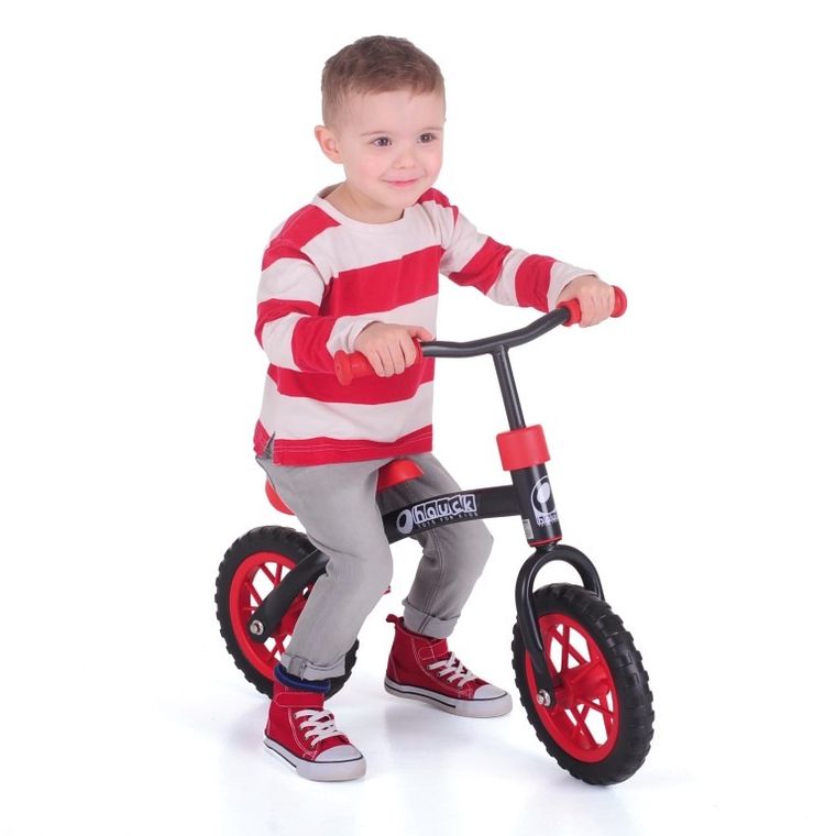 Hauck, E-Z Rider, rowerek biegowy, 10 cali, czarno-czerwony