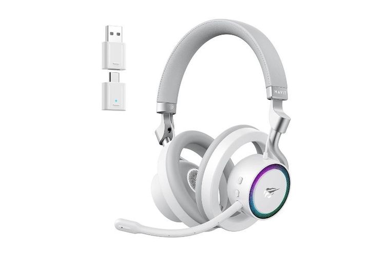 Havit, Fuxi-H8, otwarte słuchawki gamingowe, bezprzewodowe, białe