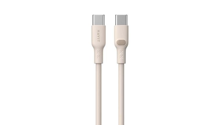 Havit, kabel do ładowania,USB-C, beżowy, 2m