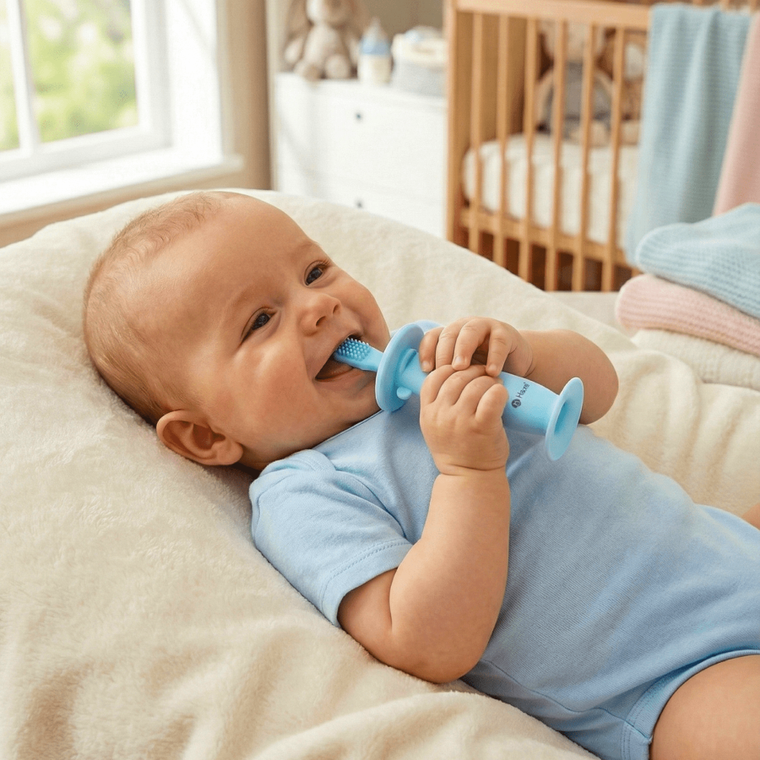 Haxe, Lulino, muzyczna szczoteczka i gryzak, niebieska