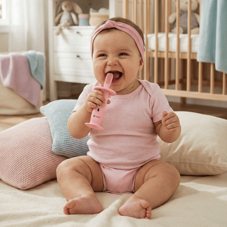 Haxe, Lulino, muzyczna szczoteczka i gryzak, różowa