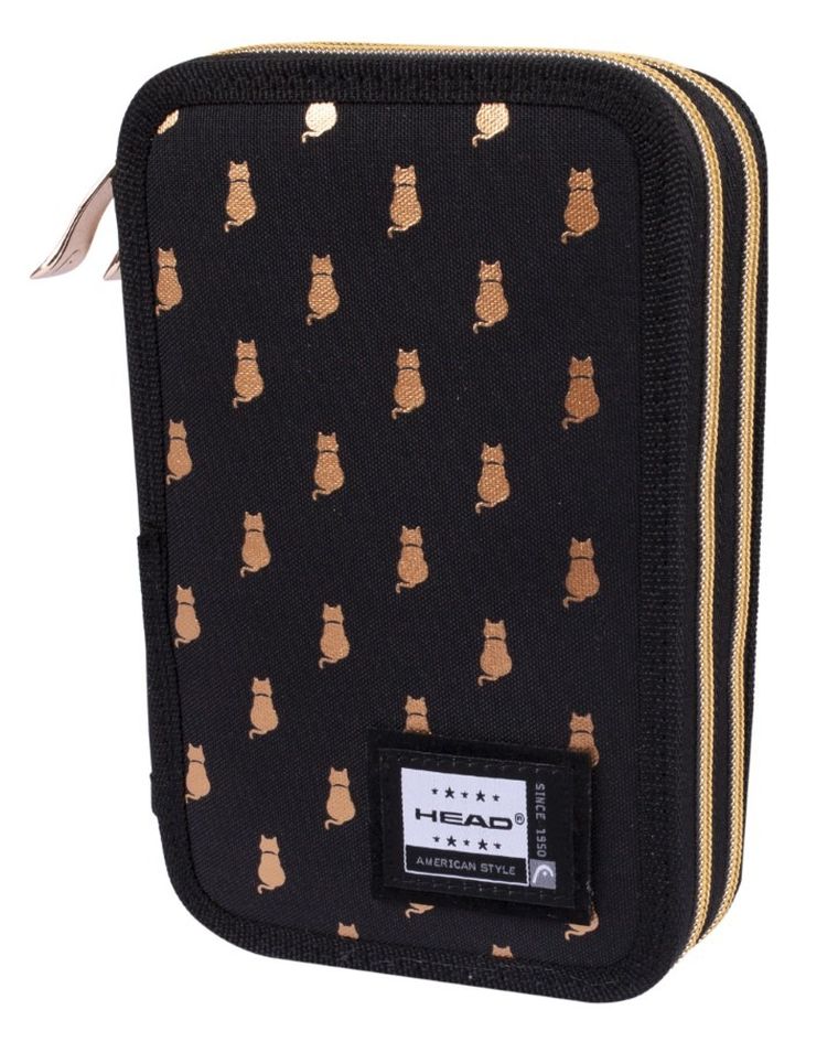 Head, Golden Effect, piórnik, rozkładany, podwójny, Golden Kitty