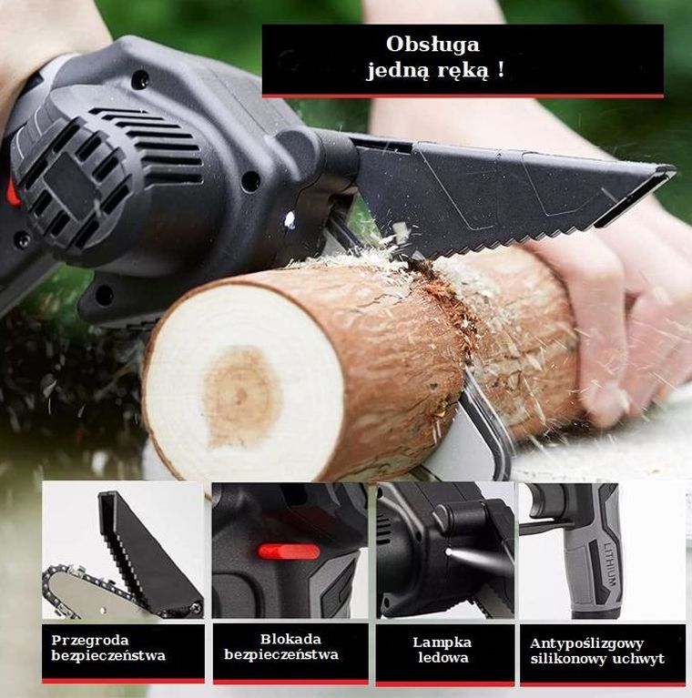 Hedo, Mini piła łańcuchowa, czarna