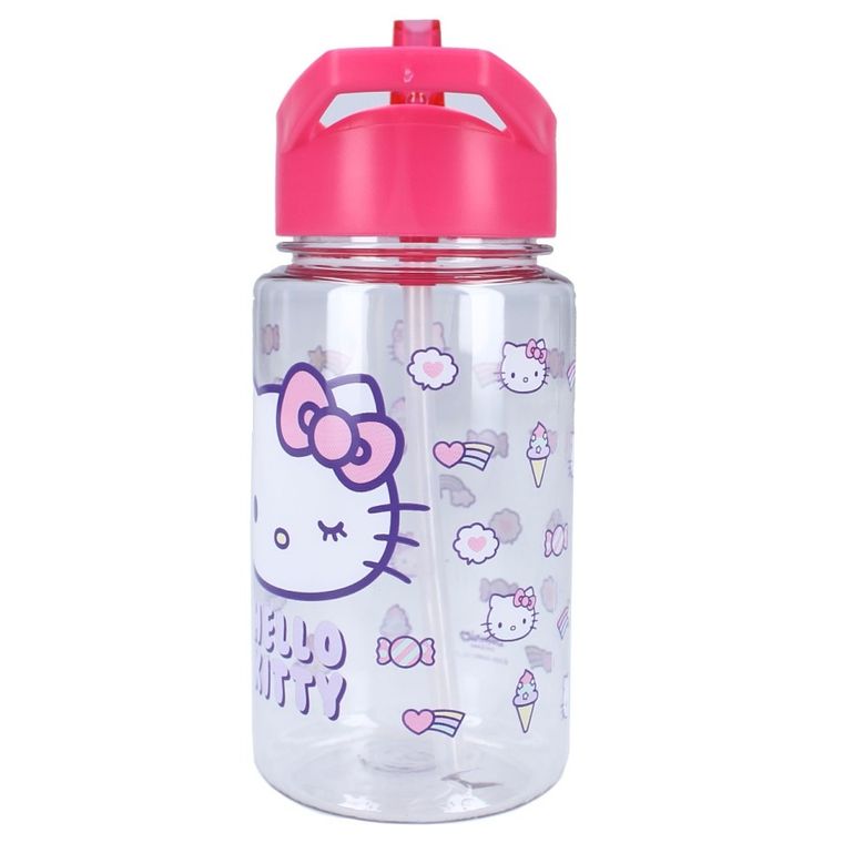 Hello Kitty, Drink Up, bidon ze słomką, różowy, 450 ml
