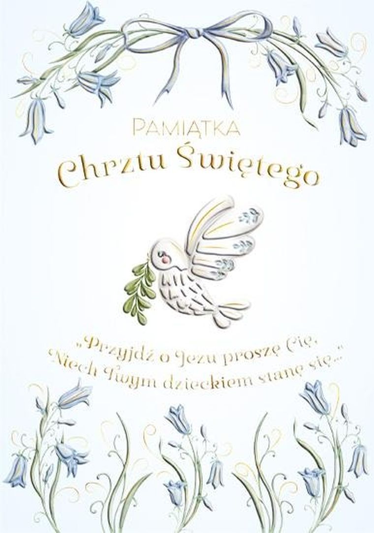 Henry, karnet A5, chrzest, gołąbek w kwiatach dla chłopca