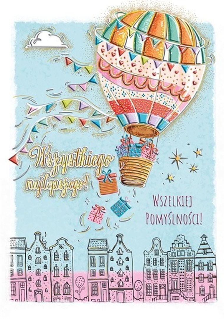 Henry, karnet A5, Urodziny, Balon z prezentami