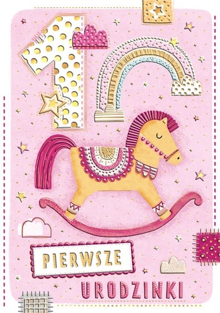 Henry, karnet A5 z kopertą, złocony, urodziny 1, konik