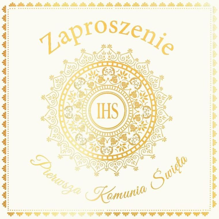 Henry, zaproszenie, Komunia, hostia biała, 5 szt.