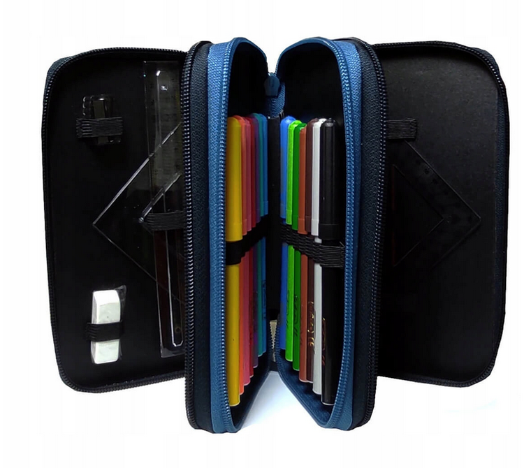 Herlitz, piórnik 3- komorowy z wyposażeniem, Green Goal