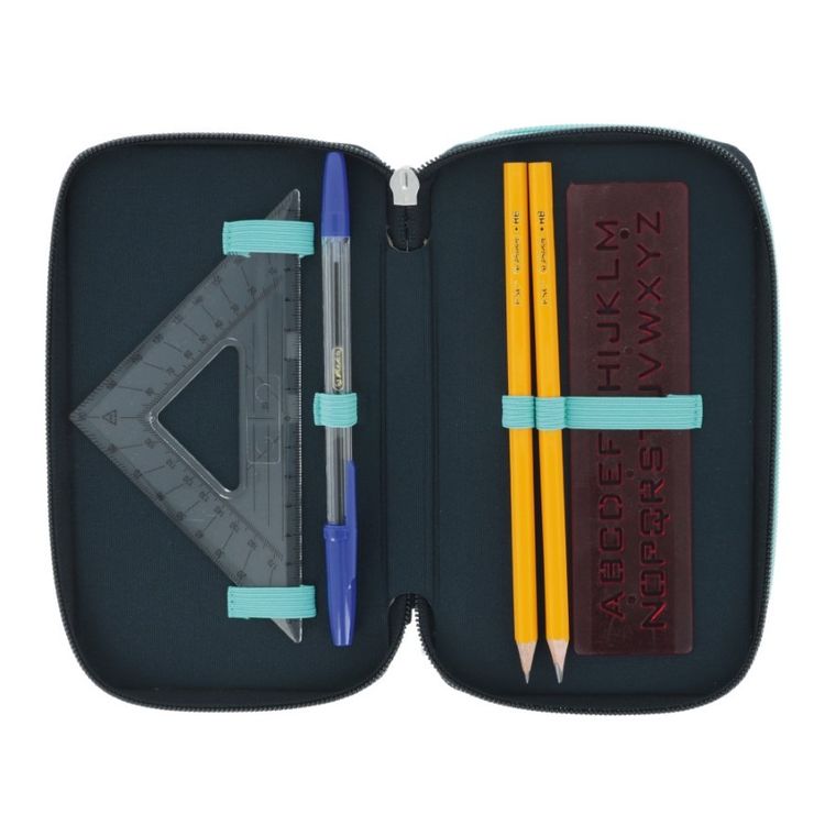 Herlitz, piórnik 3-komorowy, z wyposażeniem, Happy Lions