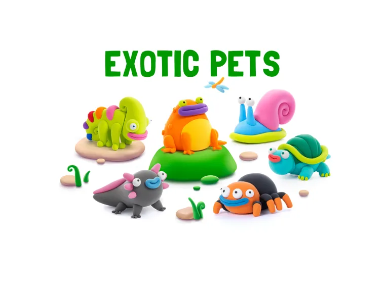 Hey Clay, Egzotyczne Zwierzęta, masa plastyczna, 15 szt.