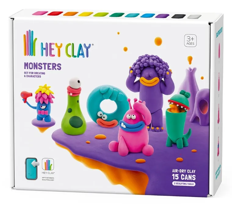 Hey Clay, Potwory, masa plastyczna, 15 szt.