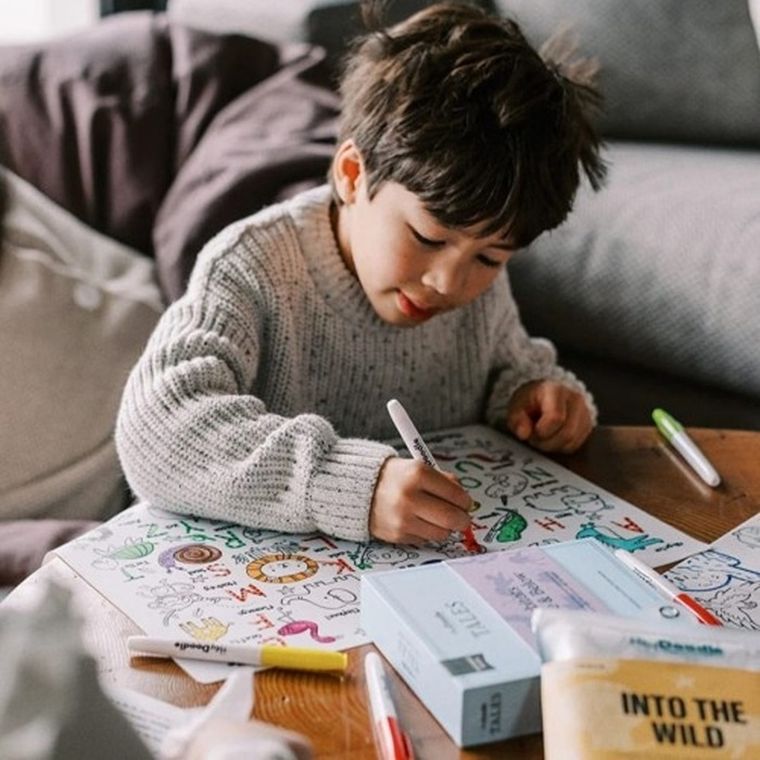 Hey Doodle, mata silikonowa do kolorowania A3, alfabet, zwierzęta